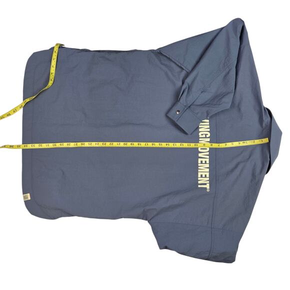 The Giving Movement Nylon Oversized Shacket Jacket Re-Shell 100 M/L Blue Unisex - Picture 4 of 6